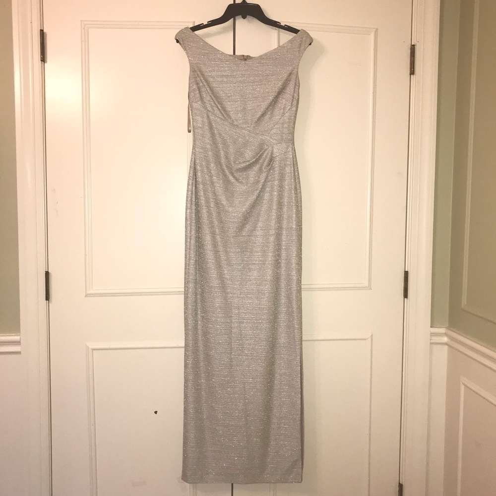 Lauren gold sparkly floor length elegant dress